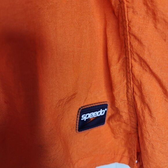 Speedo Men's XL Mesh Lined Pockets Elastic Tie Waist Orange Swim Trunks Shorts - Picture 5 of 10